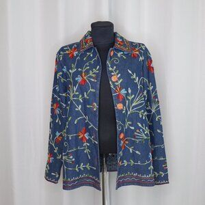 Vintage Embroidered Denim Chore Jacket Sz S